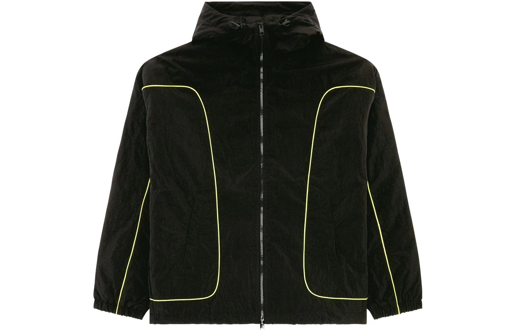 Order Diesel SS24 條紋對比縫線連帽拉鍊棉質外套 A120970HJAE-9XX