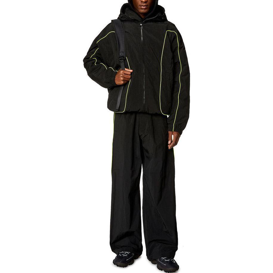 Purchase Diesel SS24 條紋對比縫線連帽拉鍊棉質外套 A120970HJAE-9XX