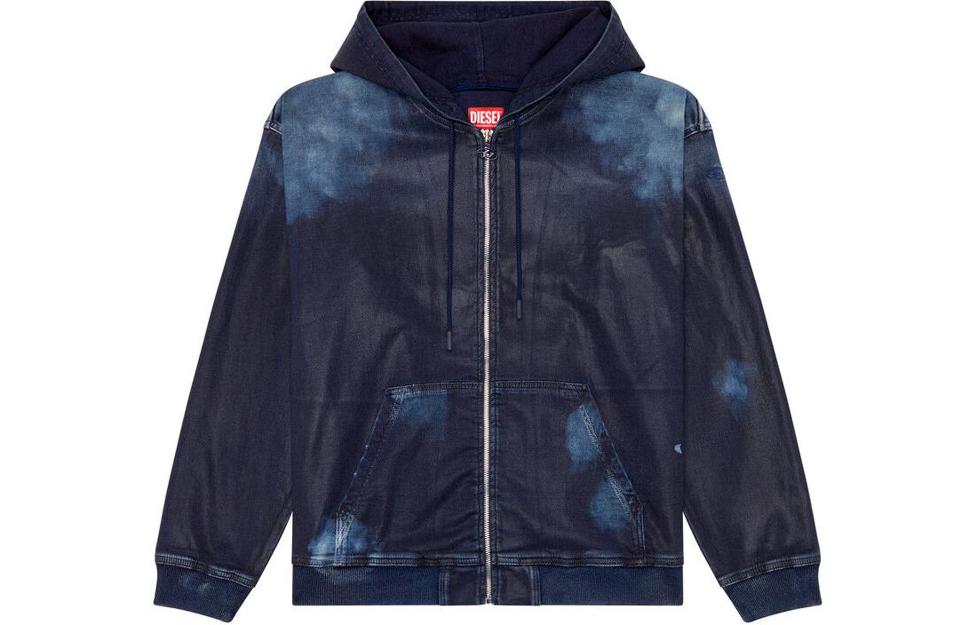 Diesel SS24 Unisex Blue Hooded Zip Pocket Jacket A13116068KU-01