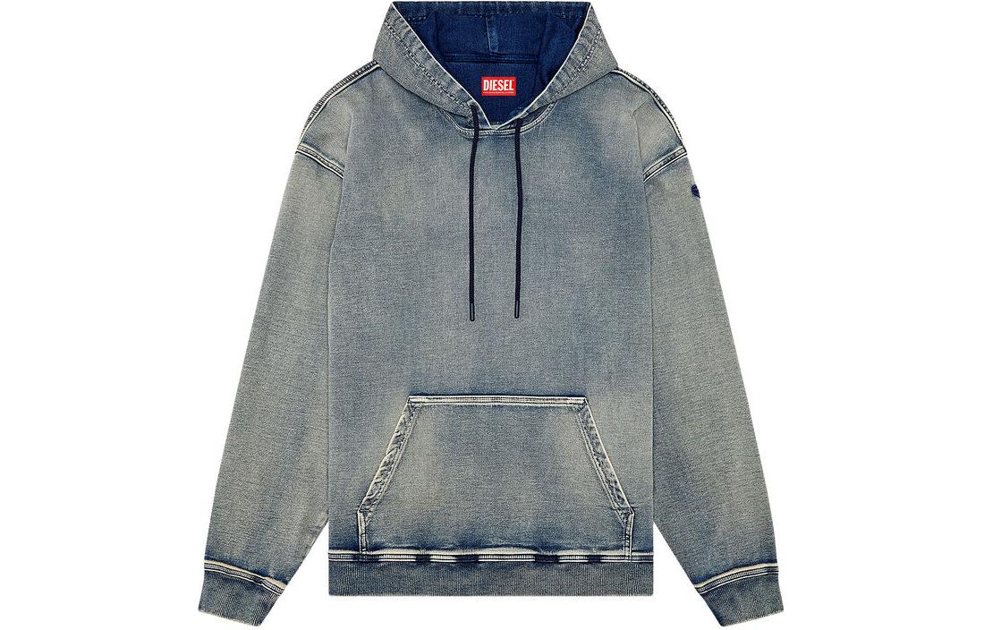 Diesel SS24 Unisex Loose Fit Navy Pullover Hoodie A12528068JS-01