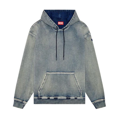 Diesel SS24 Unisex Loose Fit Navy Pullover Hoodie A12528068JS-01