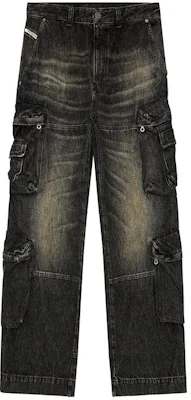 DIESEL SS24 水洗破損寬版拉鍊牛仔褲 男款 - 深藍色 A130880GHAA Order DIESEL SS24 水洗破損寬版拉鍊牛仔褲 男款 - 深藍色 A130880GHAA