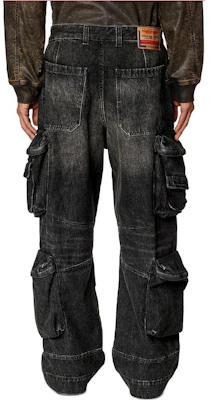 DIESEL SS24 水洗破損寬版拉鍊牛仔褲 男款 - 深藍色 A130880GHAA Shop DIESEL SS24 水洗破損寬版拉鍊牛仔褲 男款 - 深藍色 A130880GHAA