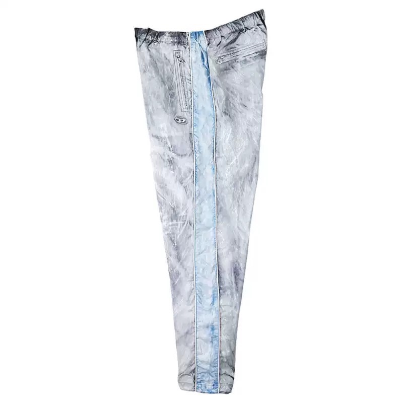 Shop DIESEL SS24 Seluar Jogger Lelaki Vintage Biru Santai Basuh A141300CHBQ-8CR
