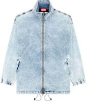 DIESEL SS24 Washed Zip-Up Bomber Jacket Men’s Light Blue A143390CBCW-01 DIESEL SS24 Washed Zip-Up Bomber Jacket Men’s Light Blue A143390CBCW-01