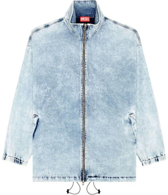 DIESEL SS24 メンズ ウォッシュ加工ジップアップボンバージャケット ライトブルー A143390CBCW-01 Order DIESEL SS24 メンズ ウォッシュ加工ジップアップボンバージャケット ライトブルー A143390CBCW-01