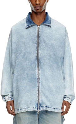 DIESEL SS24 メンズ ウォッシュ加工ジップアップボンバージャケット ライトブルー A143390CBCW-01 Shop DIESEL SS24 メンズ ウォッシュ加工ジップアップボンバージャケット ライトブルー A143390CBCW-01