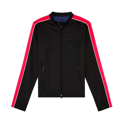 Diesel SS24 Zip-Up Stand Collar Jacket Black Blue A120940CLAI-9XXB