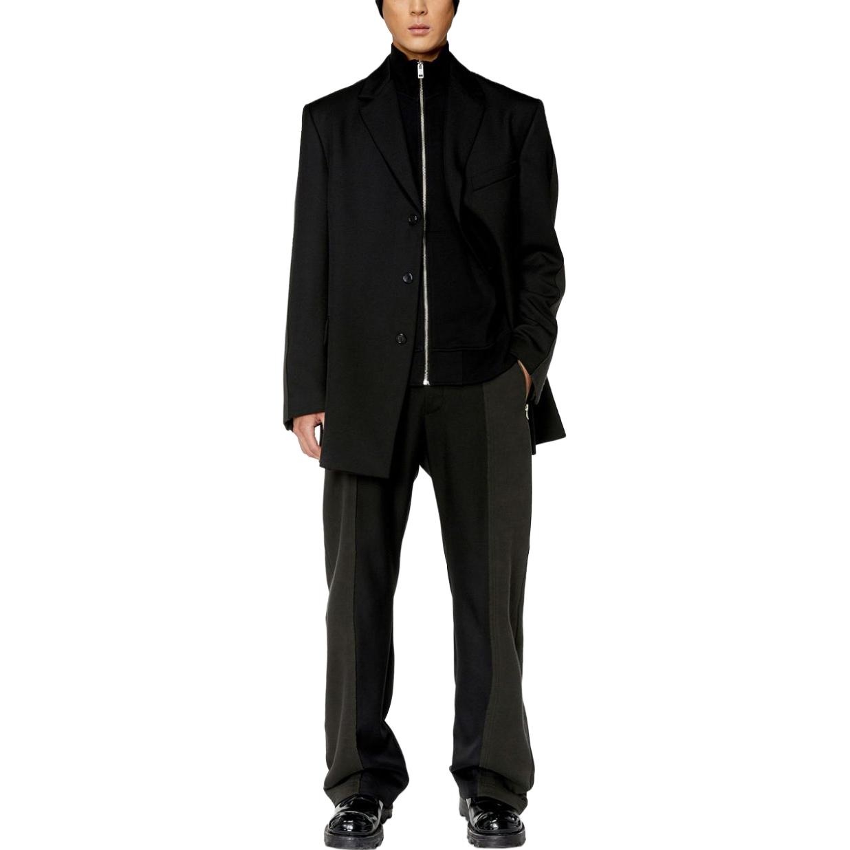 Lookbook DIESEL SS25 黑色高领拉链印花logo男女通用长袖夹克. A114390IAJH