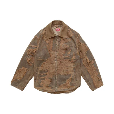 Diesel SS25 Distressed Design Casual Brown Jacket Unisex A18111-007AZ-33S
