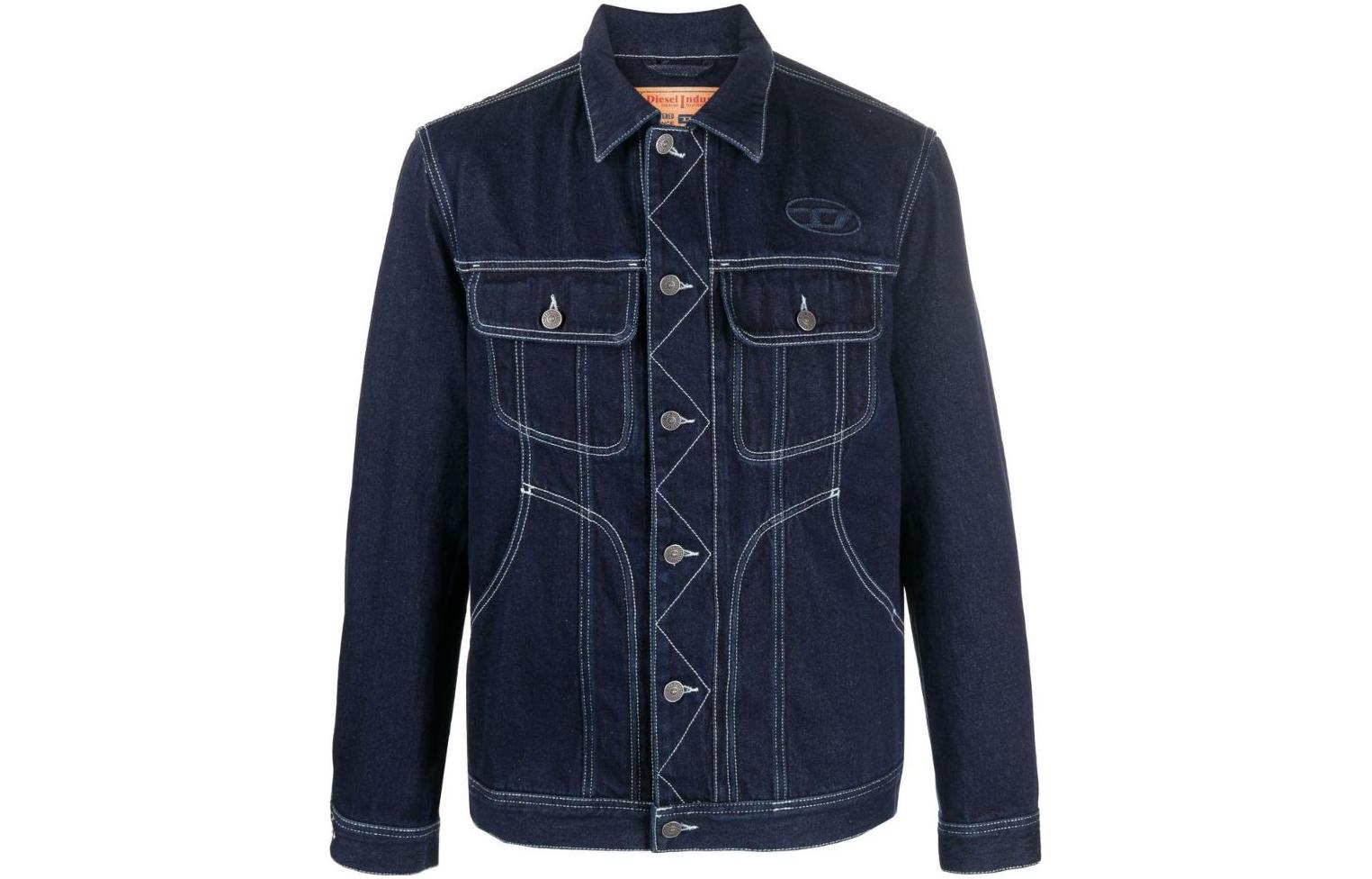 Diesel Stitch Trucker-Fit Comfort Jacket Deep Blue A0351309F1901