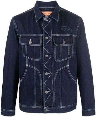 Diesel Stitch Trucker-Fit Jaket Comfort Biru Tua A0351309F1901 Buy Diesel Stitch Trucker-Fit Jaket Comfort Biru Tua A0351309F1901
