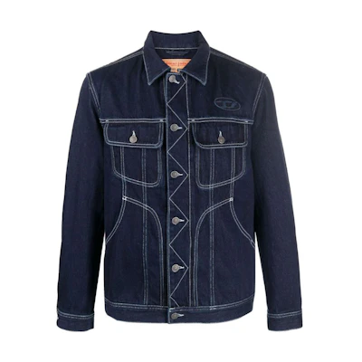 Diesel Stitch Trucker-Fit Comfort Jacket Deep Blue A0351309F1901