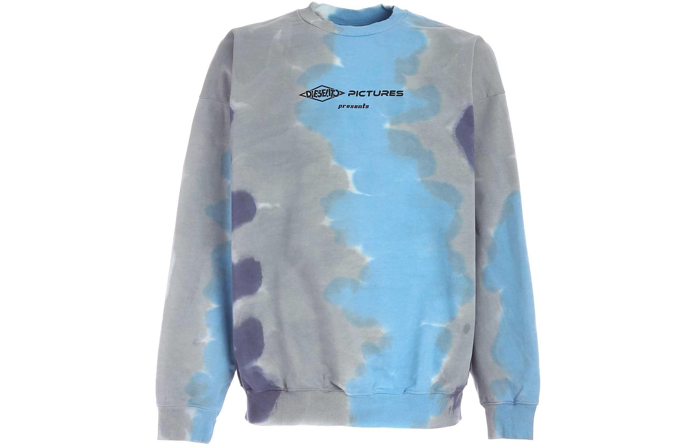 Diesel Tie-Dye Gradient Crewneck Sweatshirt Light Blue - Fall Edition A023080KBAJ89RA