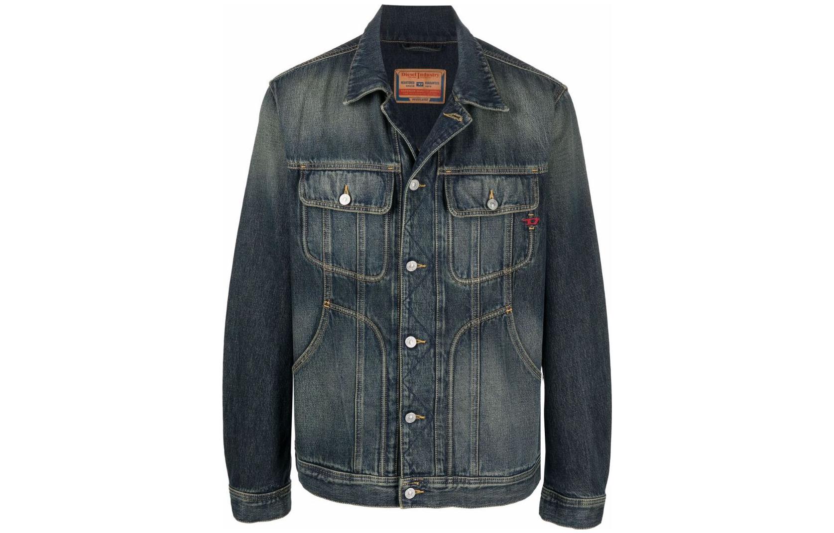 Order DIESEL Jaket Denim Pudar Biru Unisex A0351309C0401