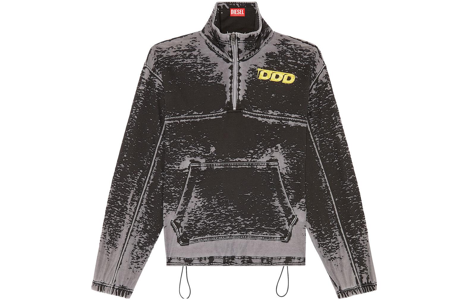 Diesel Vintage Half-Zip Sports Long-Sleeve Sweatshirt Black Grey A106050QFAF-8AFA