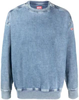 Diesel Washed Denim Pullover Sweatshirt Blue A0394309D0101 Diesel Washed Denim Pullover Sweatshirt Blue A0394309D0101