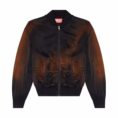 Diesel Washed Oversized Bomber Jacket Unisex - Black/Brown A115170BIAY9XX