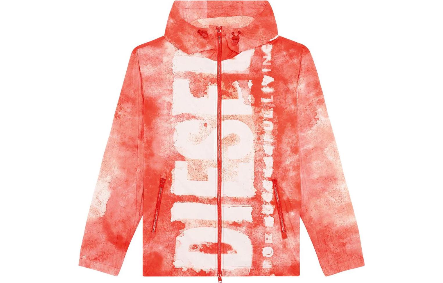 Diesel Watercolor Effect Long-Sleeve Jacket Light Red A114330HIAB