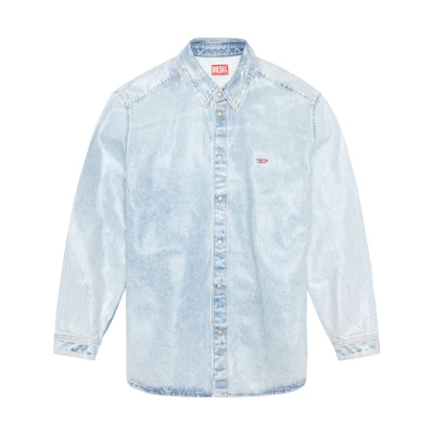 Diesel Waxed Solid Casual Denim Jacket Blue A07111007H801