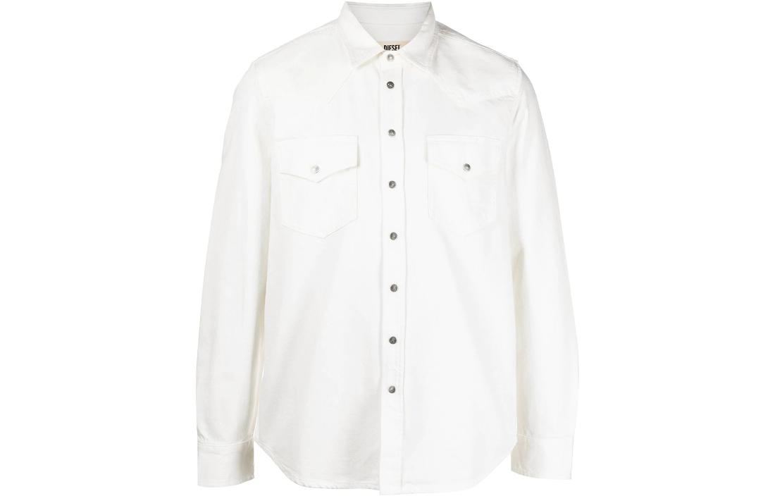 Diesel White Button-Up Collared Shirt Style Jacket A021600ABBG-100