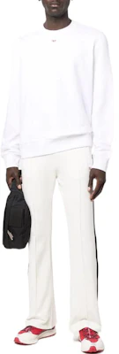 Diesel White Cotton Crewneck Pullover Sweatshirt with Applique Details A040750BAWT100 Lookbook Diesel White Cotton Crewneck Pullover Sweatshirt with Applique Details A040750BAWT100