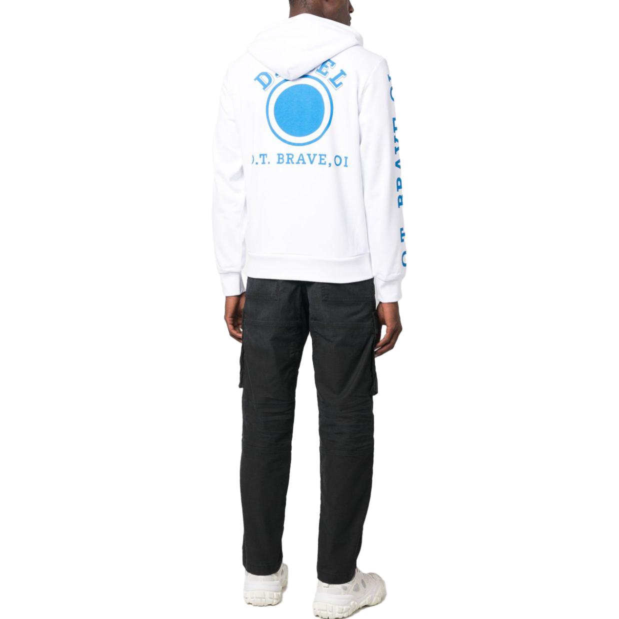 Purchase Diesel White Cotton Hoodie Pullover Long Sleeve Sweatshirt A110610HAYT-WHITE