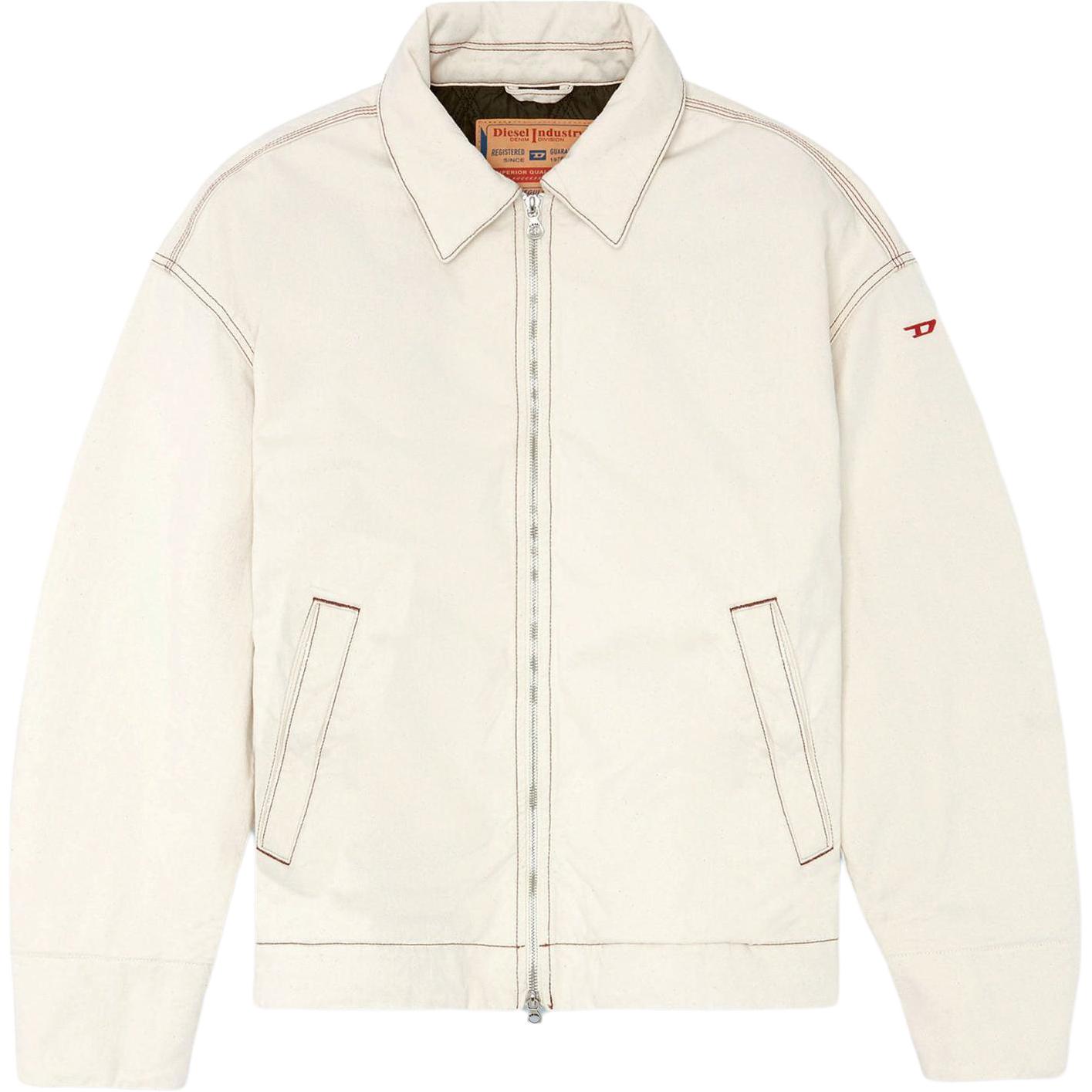 Diesel White Embroidered Logo Washed Long-Sleeve Jacket A134290GRDQ-100