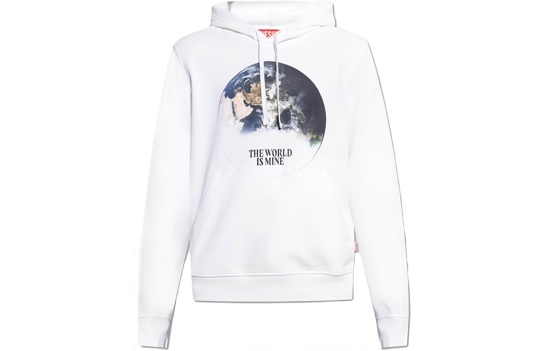 Diesel White Graphic Print Pullover Comfortable Breathable Sweatshirt A035700JFAV-100