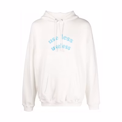 Diesel White Hoodie with Letter Print Long Sleeves A032790GRAH129