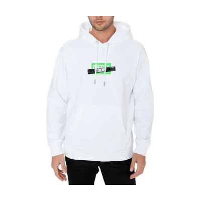 Diesel White Letter Print Pullover Hoodie Long Sleeve Casual Sweatshirt 00SGUW0KAXU100