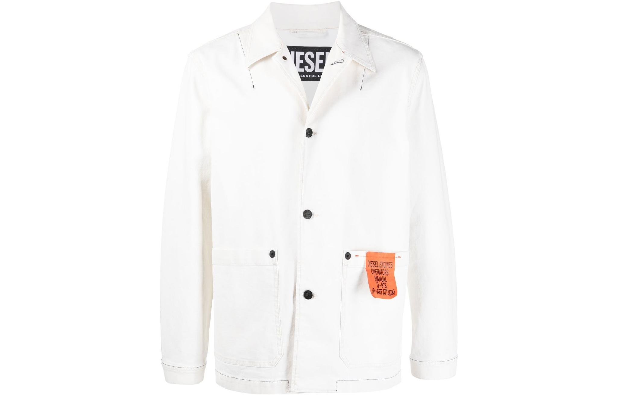 Diesel White Logo Patch Shirt Jacket A02894009ZJ