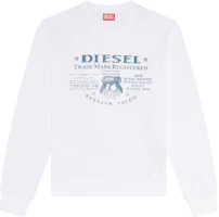 Diesel White Loose Fit Crewneck Letter Print Sweatshirt A035660JFAV-100 Diesel White Loose Fit Crewneck Letter Print Sweatshirt A035660JFAV-100