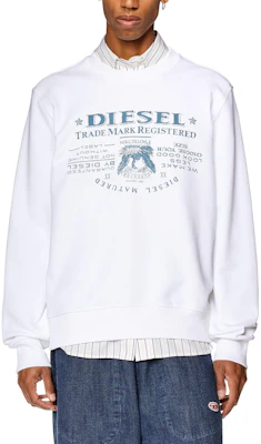 Diesel 白色寬鬆版圓領字母印花長袖上衣 A035660JFAV-100 Lookbook Diesel 白色寬鬆版圓領字母印花長袖上衣 A035660JFAV-100