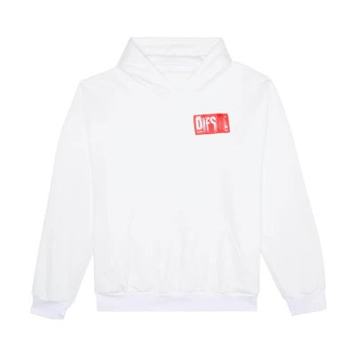 Diesel White Oversized Letter Logo Hoodie A115360HLAM-100