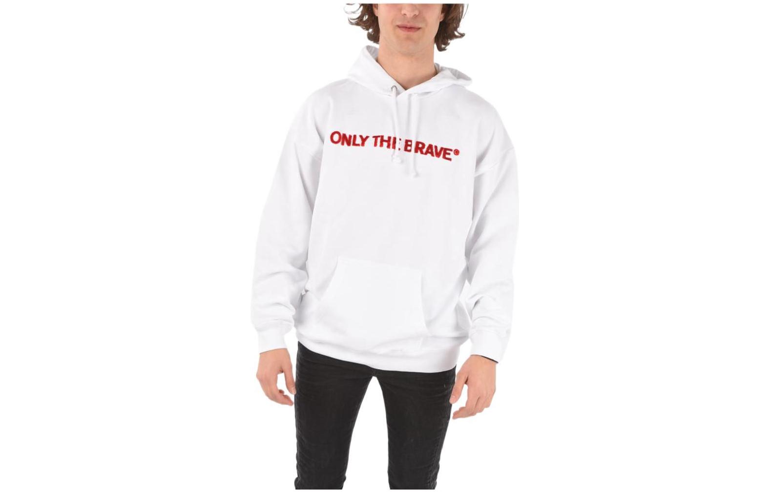 Diesel White Pullover Hoodie with Letter Print A022910TAZN100