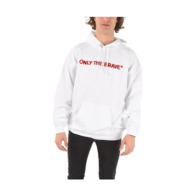 Diesel White Pullover Hoodie with Letter Print A022910TAZN100