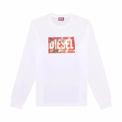 Diesel White Sweatshirt with Removable Letter Print Design A125260CATM100