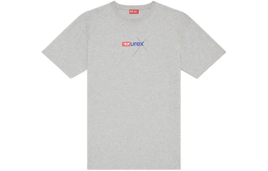 DIESEL x Durex SS23  Grey Logo Graphic Crewneck T-Shirt. D20230414-01