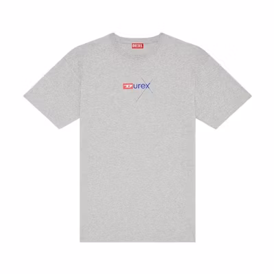 DIESEL Durex SS23 Grey Logo Graphic Crewneck T-Shirt. D20230414-01