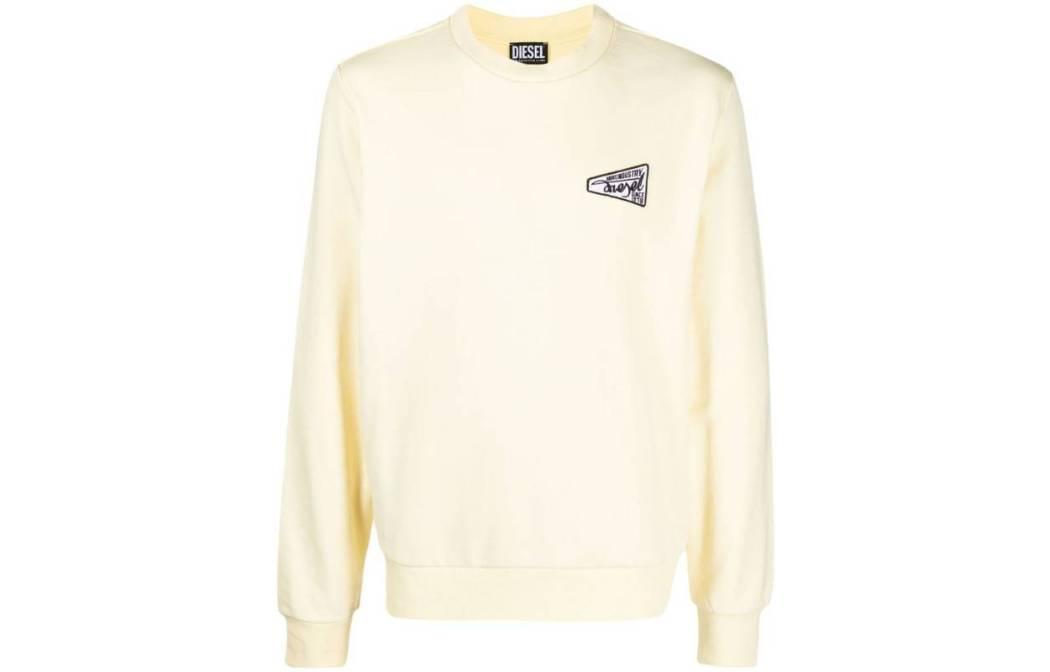 Diesel Yellow Crewneck Sweatshirt with Letter Print A086860HAYT43227