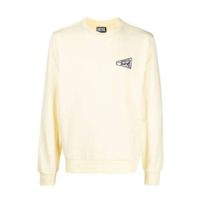 Diesel Yellow Crewneck Sweatshirt with Letter Print A086860HAYT43227
