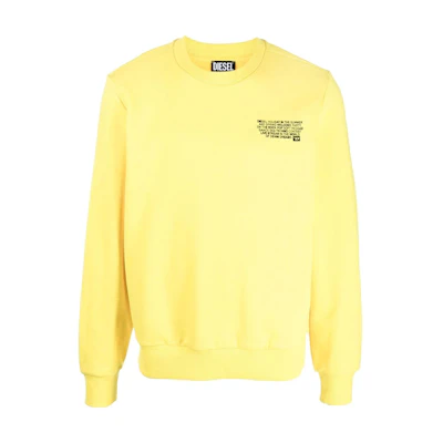 Diesel Yellow Crewneck Sweatshirt with Letter Print Design A086840HAYT-295