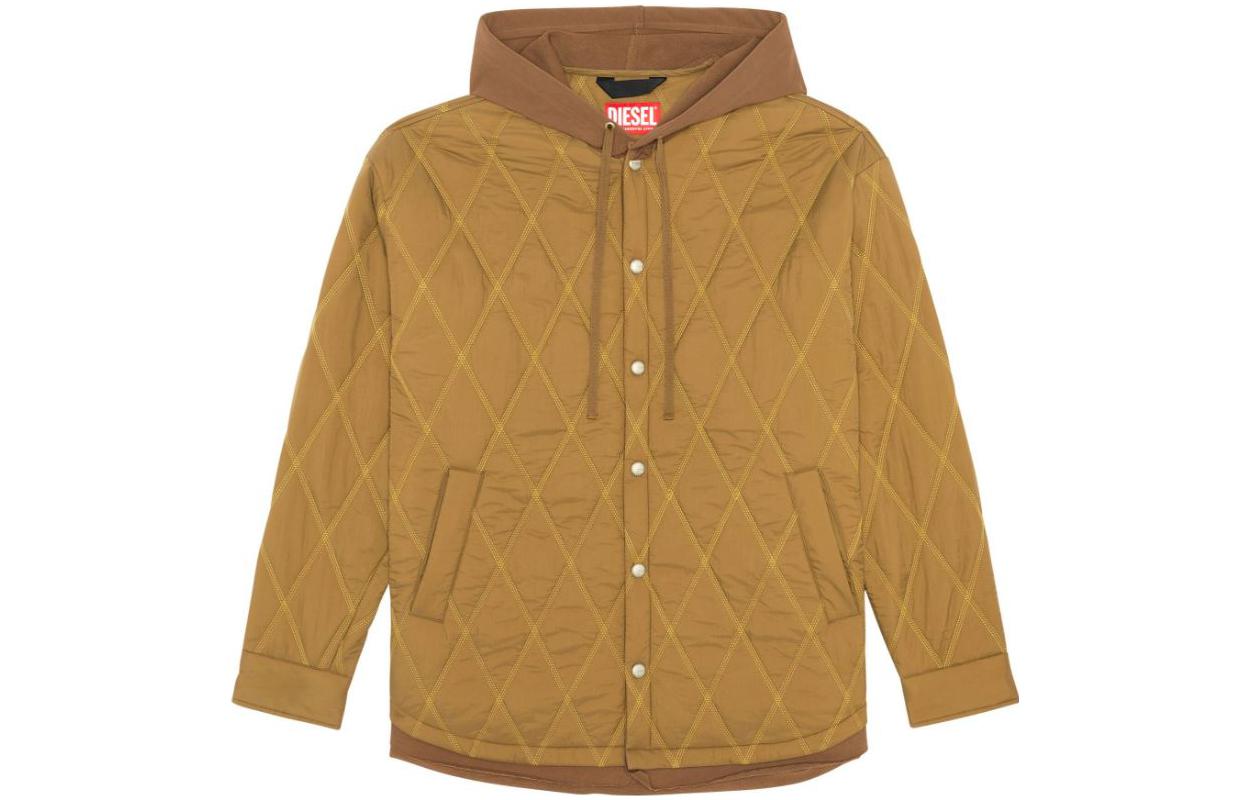 Diesel Yellow Solid Color Casual Hoodie Jacket A104950KJAF