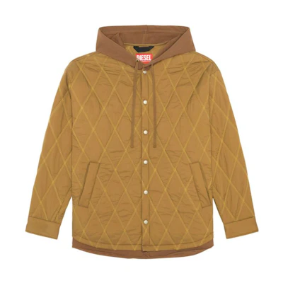 Diesel Yellow Solid Color Casual Hoodie Jacket A104950KJAF