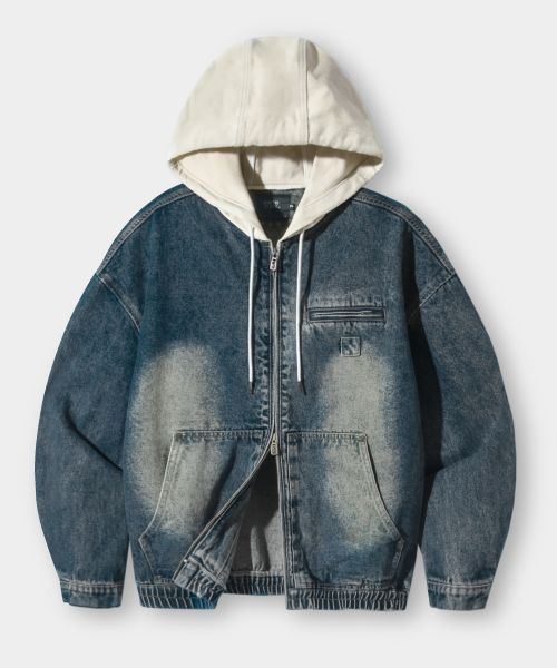 Order Dimitri Black 2WAY OG Essential Detroit Hooded Zip-Up Denim Dust Indigo DBE1DJ01DI