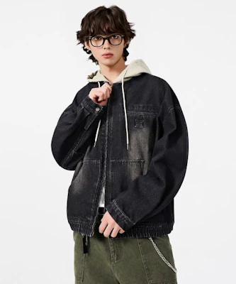 DIMITRI 黑色雙穿OG款底特律連帽外套復古黑色丹寧 DBF1DJ01VB Lookbook DIMITRI 黑色雙穿OG款底特律連帽外套復古黑色丹寧 DBF1DJ01VB