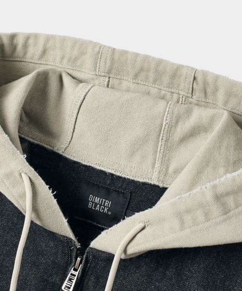 Shop DIMITRI 黑色雙穿OG款底特律連帽外套復古黑色丹寧 DBF1DJ01VB