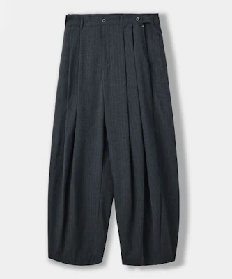 Dimitri Black Adjust Two-Tuck Wide Slacks_Stripe Charcoal DBE7PL01CH Order Dimitri Black Adjust Two-Tuck Wide Slacks_Stripe Charcoal DBE7PL01CH