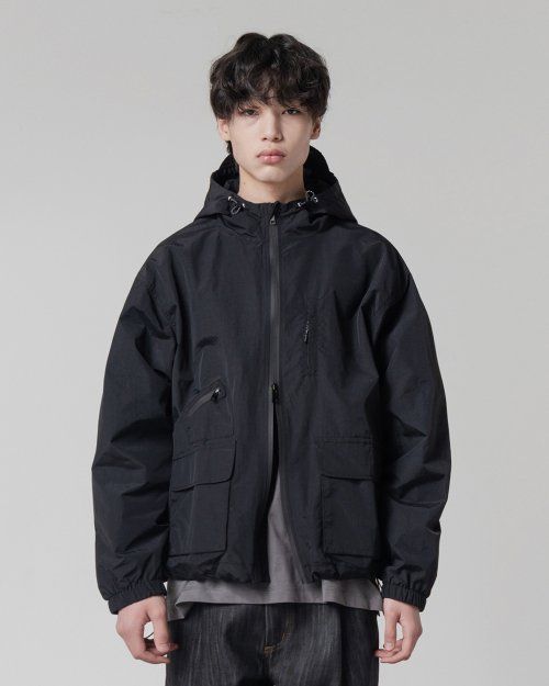 Lookbook DIMITRI BLACK ASI 2-Way Authentic Hoodie Windbreaker Jacket_Black DBBF8jk10BK